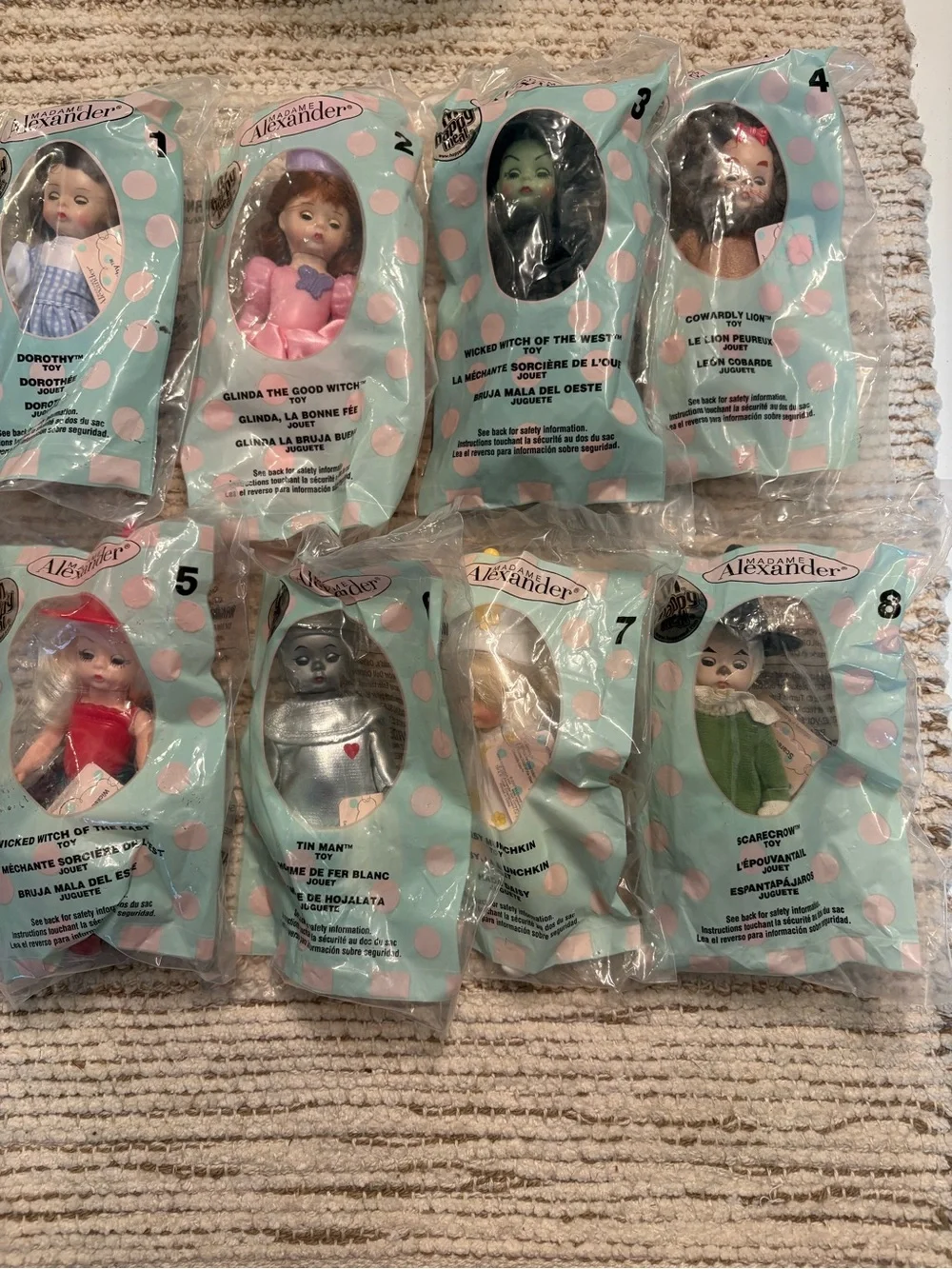 Vintage Sealed Madame Alexander 2007 Wizard of Oz McDonalds 5 Inch Toys Lot 1-8